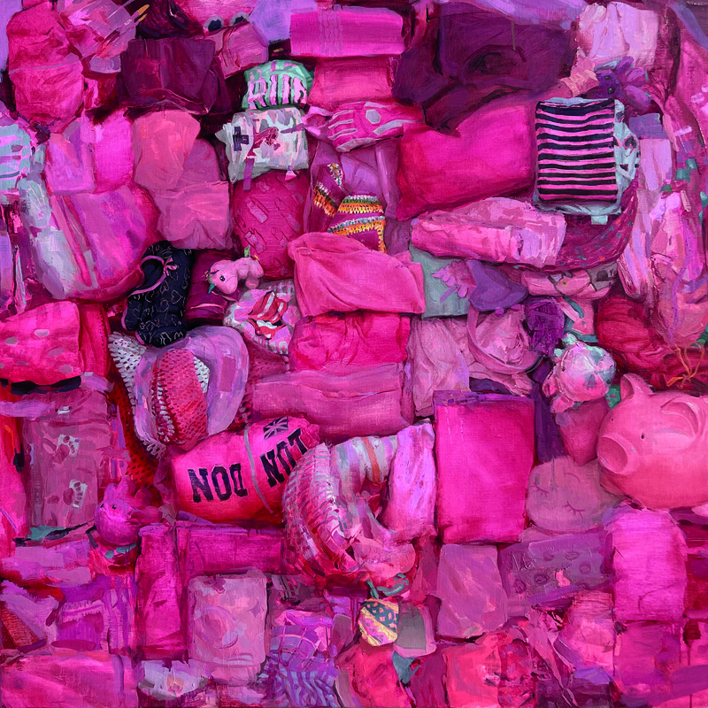 Magenta Óleo sobre lino 120 x 120 cm.  2021