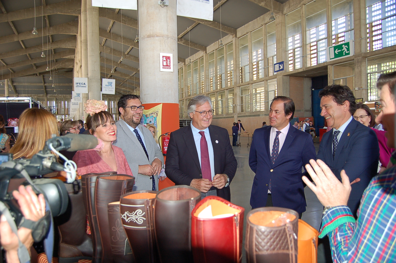 Jaime Armario, Francisco Camas y Daniel Sánchez  durante le recorrido por Equisur 2019