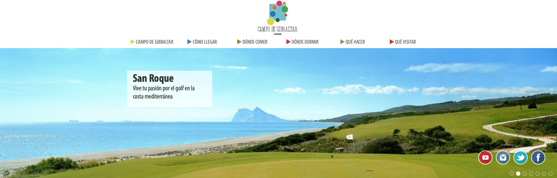 captura de la web de turismo del Campo de Gibraltar