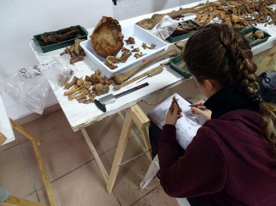 trabajo de laboratorio en el cementerio de Villamartin