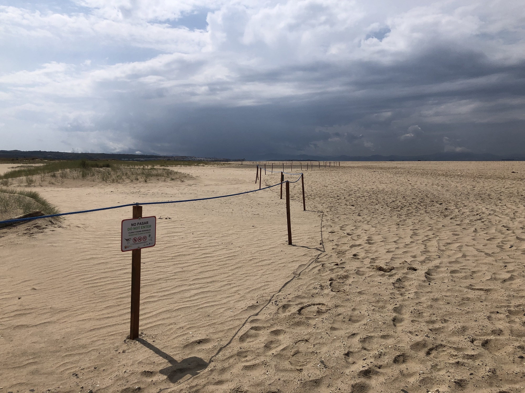 Balizamiento en playa de Los Lances