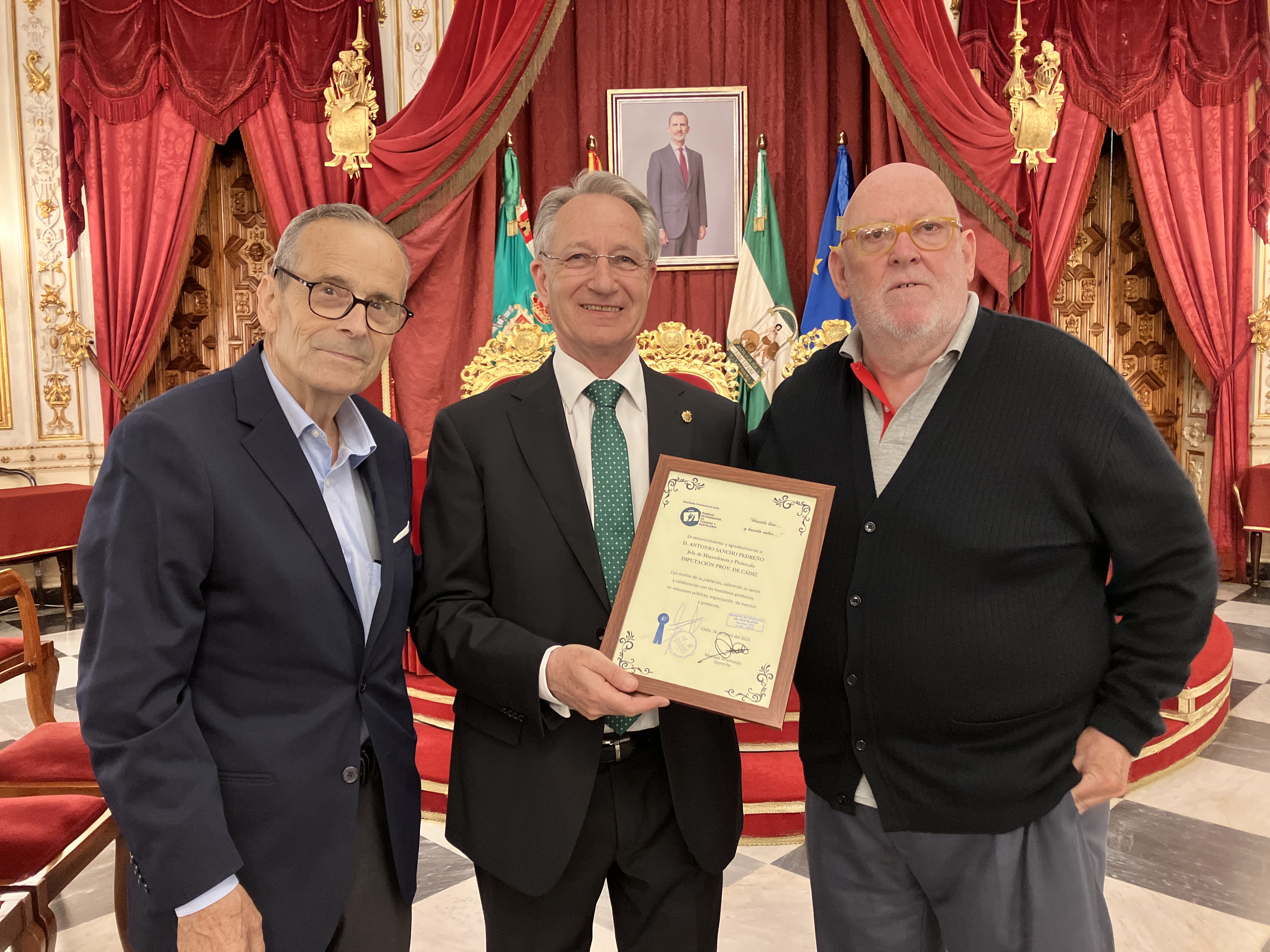 Antonio Sancho con Manuel Ahumada y José Parrado