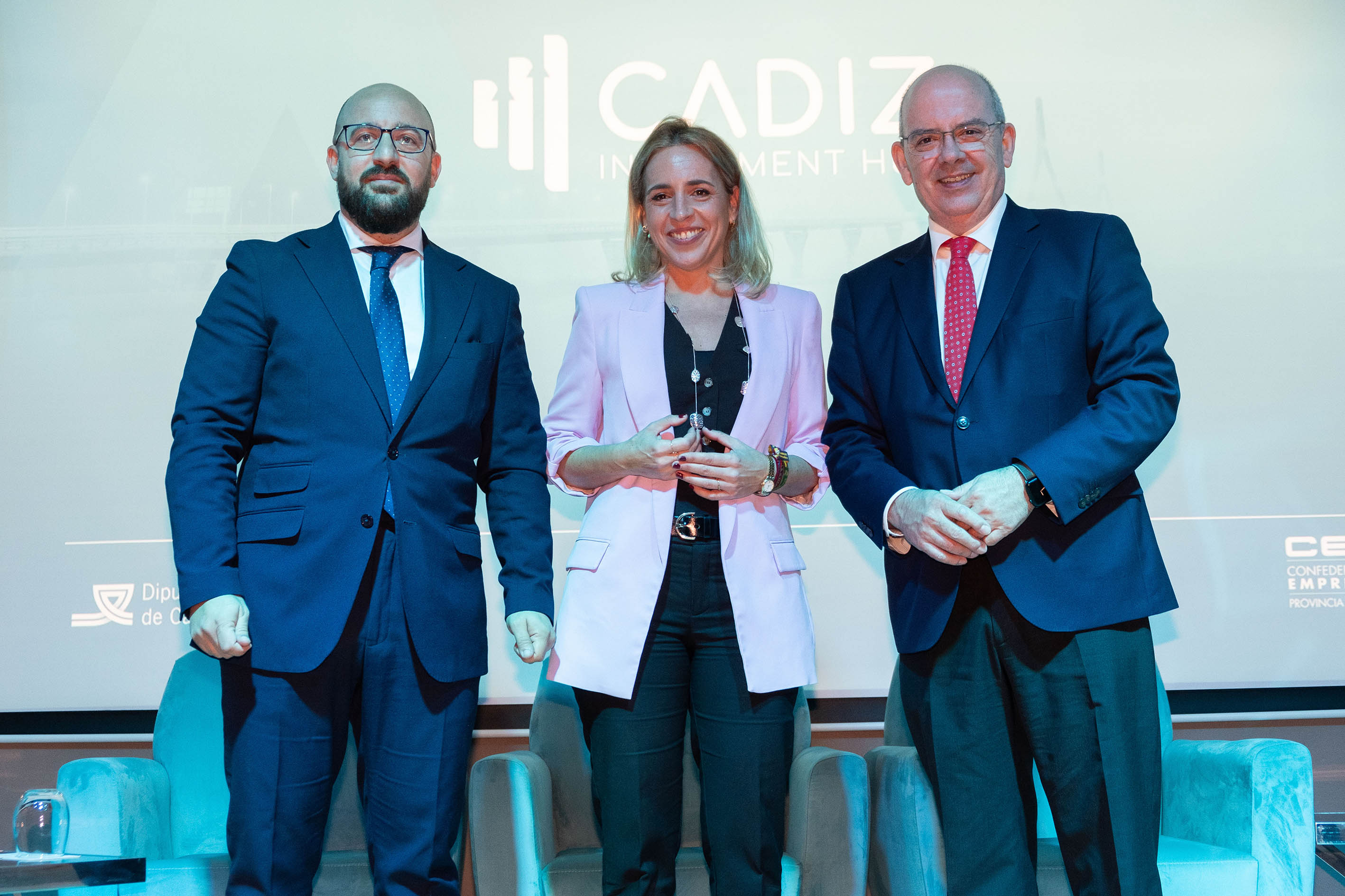 Almudena Martínez con Germán Beardo y Javier Sánchez Rojas