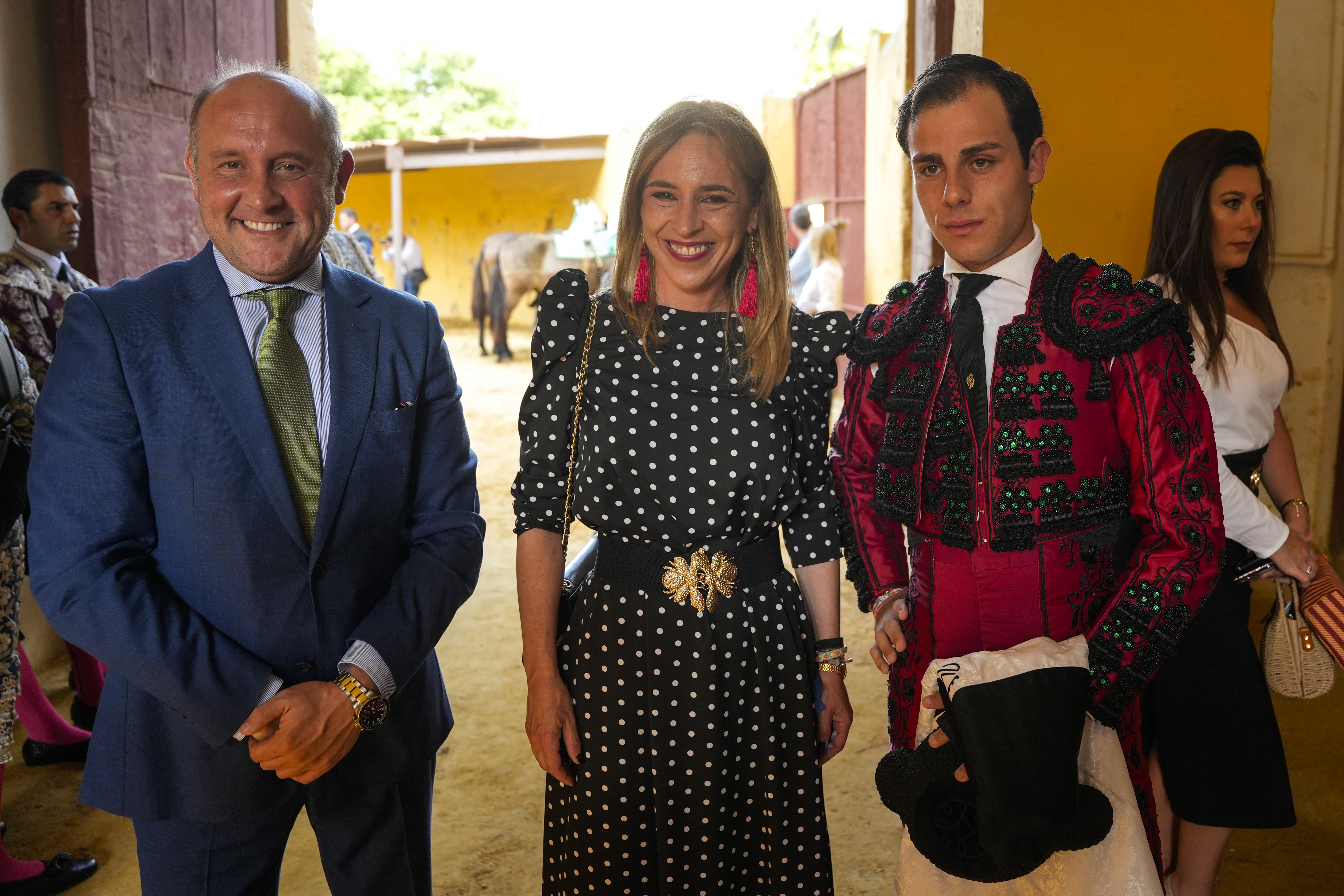 Juancho y Almudena Martínez en la novillada de Jerez