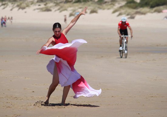 Sara baras durante el rodaje del spot
