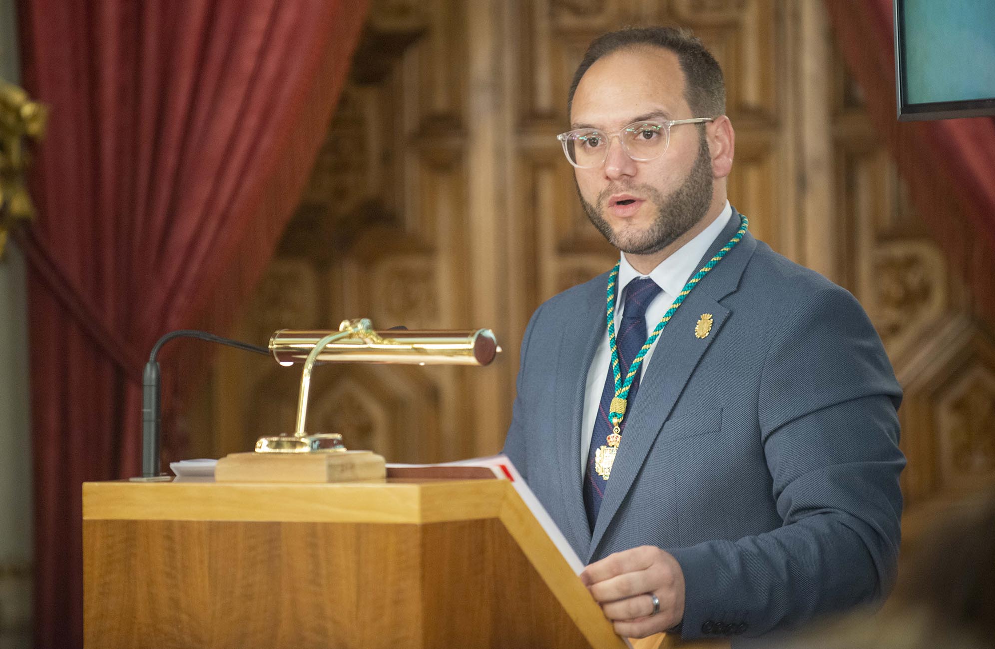 Adrián Vaca, durante su discurso
