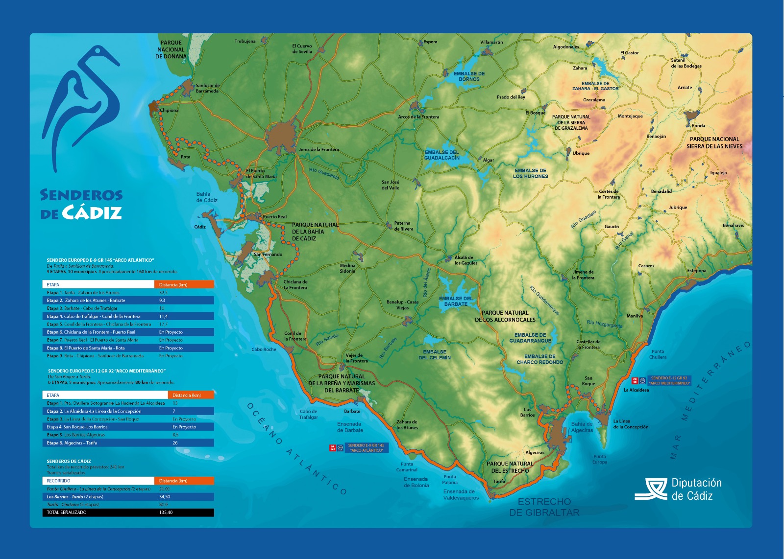 Mapa de Senderos de Cádiz